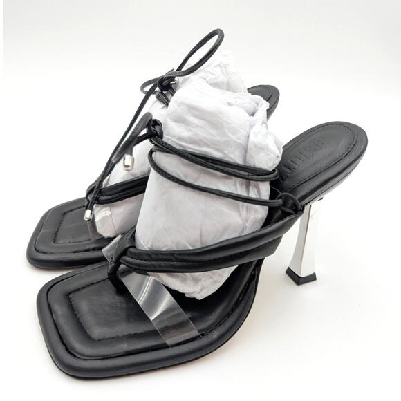 Schutz Meghan Stiletto High Heel Sandals Open Toe Women's Black Size US7B EU38 - Picture 1 of 11